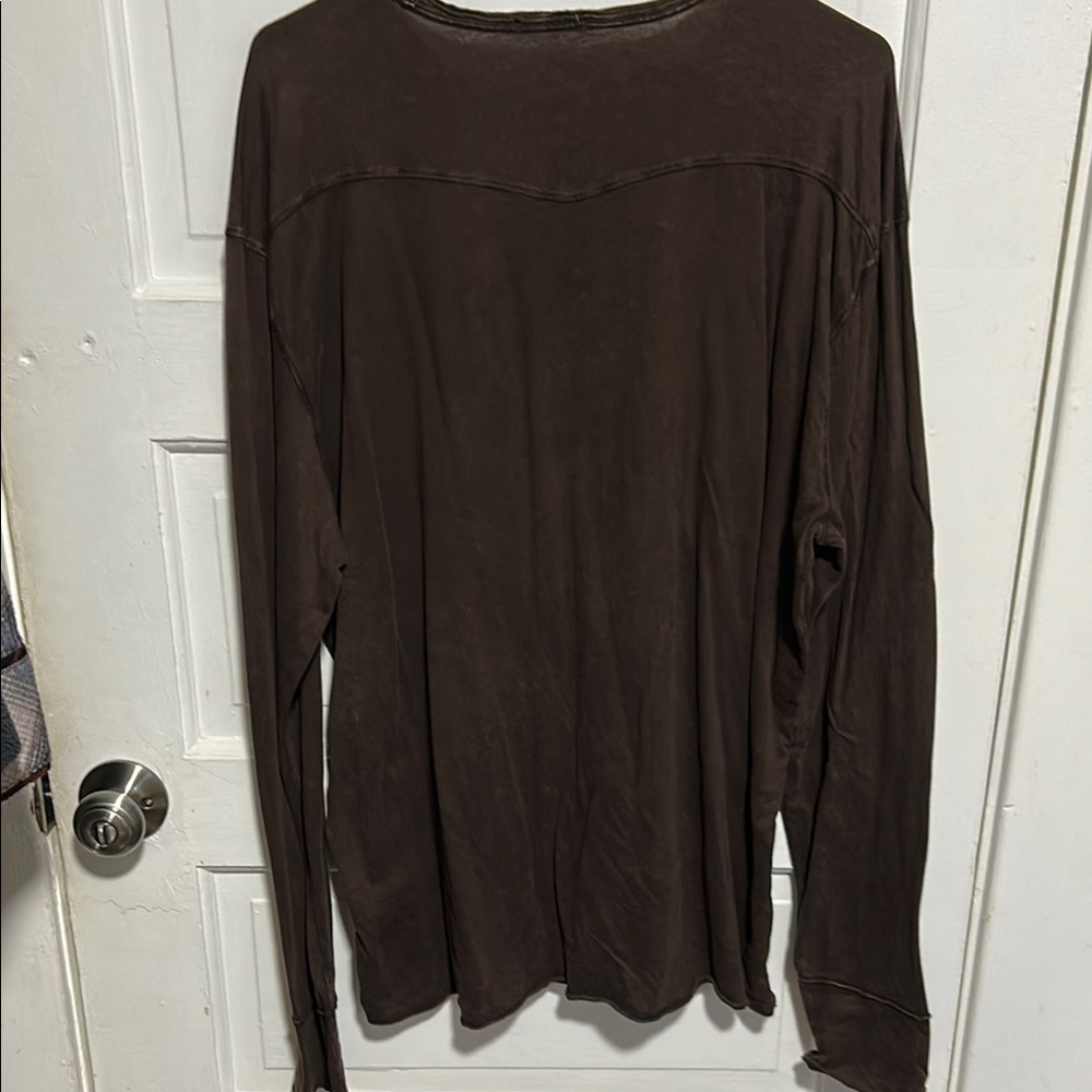 Agave Brown Long Sleeve Tee Classic Crew - Picture 5 of 5